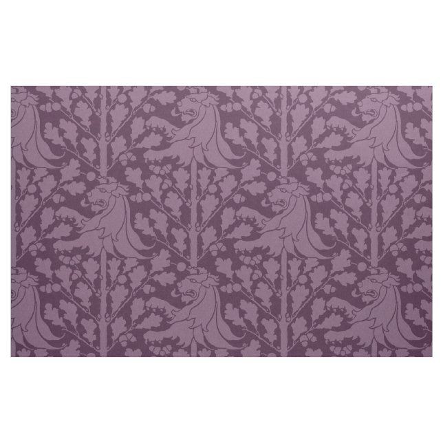 Löwe und Eiche, Eggplant Stoff (Fat Quarter (45,7 x 55,9 cm))