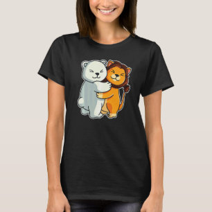 Löwe und Eisbär Süße Tiere für Frauen Tier T-Shirt
