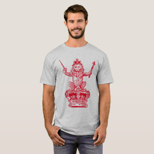 Löwe und Krone - Rot T-Shirt