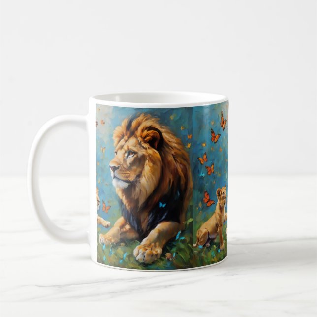 Löwe und Kübel Kaffeetasse (Links)