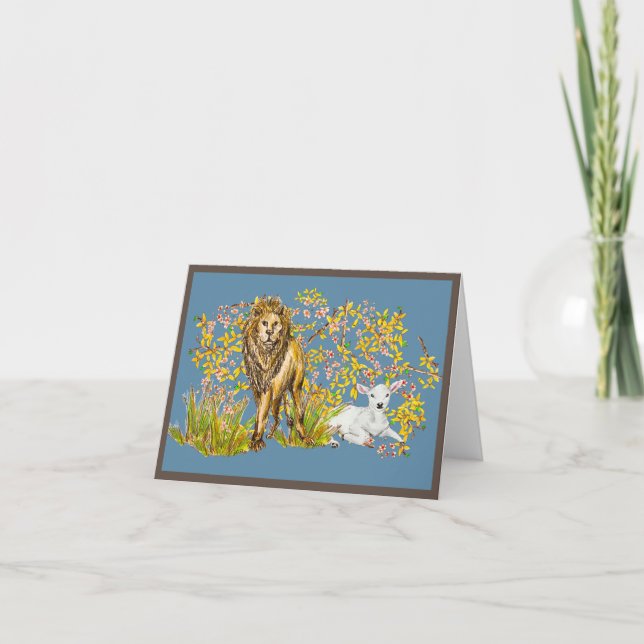 Löwe und Lamb Karte (Vorderseite)