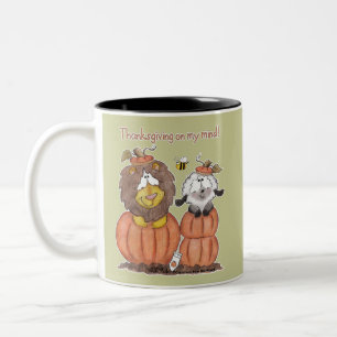 Löwe und Lamm in Kürbisgewächsen Zweifarbige Tasse
