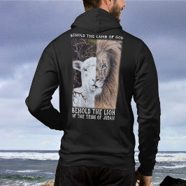 Löwe und Lamm, individuell einstellbar, schwarz Hoodie