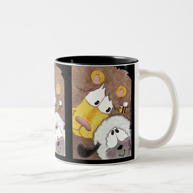 Löwe und Lamm Nah Zweifarbige Tasse (Rechts)