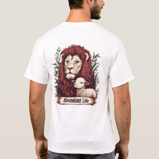 Löwe und Lamm - reichhaltiges T-Shirt (hinten)