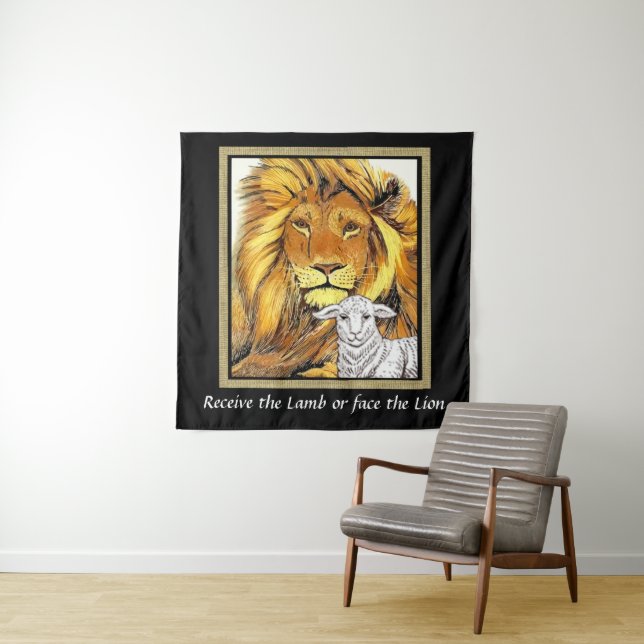 Löwe und Lamm Wandteppich (Beispiel)