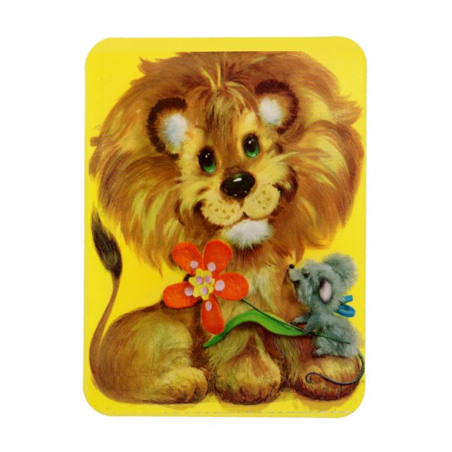 Löwe und Maus Magnet (Vertikal)
