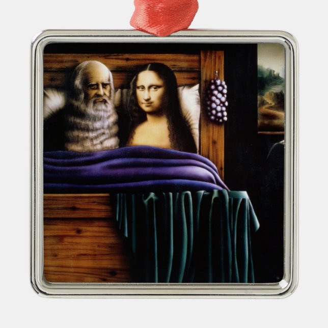 Löwe und Mona Silbernes Ornament (Vorne)