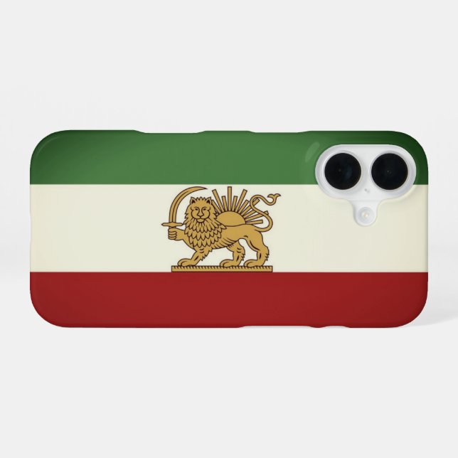 Löwe und Sonnenflagge Handyhülle iPhone 16 Hülle (Rückseite (Horizontal))