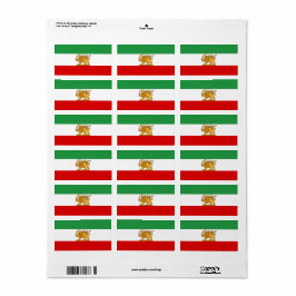 Löwe und Sonnenflagge STICKER Rücksende-Adresse-Et Adressaufkleber
