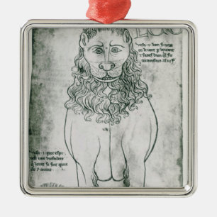 Löwe und Stachelschwein Frau-Fr 19093 fol.24v Silbernes Ornament