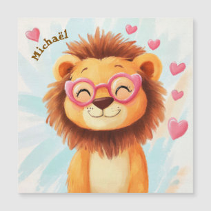 Löwe Valentinstag Herz Kinder Schule Magnetkarte