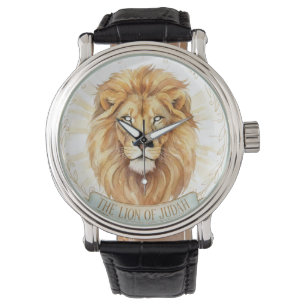 Löwe von Juda Biblische Aquarell-Armbanduhr Armbanduhr
