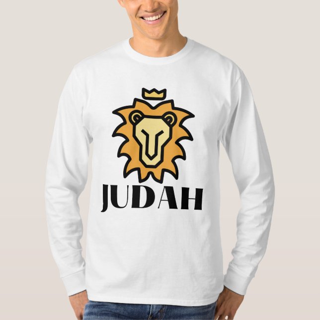 Löwe von Juda Faith auf Menne gegründet lange Schl T-Shirt (Vorderseite)