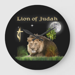 Löwe von Juda Große Wanduhr