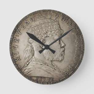 Löwe von Juda Jah Armee Menelik II Rasta Wurzeln Runde Wanduhr