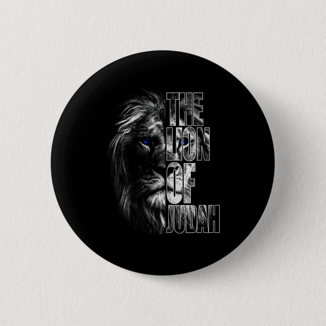 Löwe von Juda Jesus Christlicher Glaube Über Angst Button (Vorderseite)