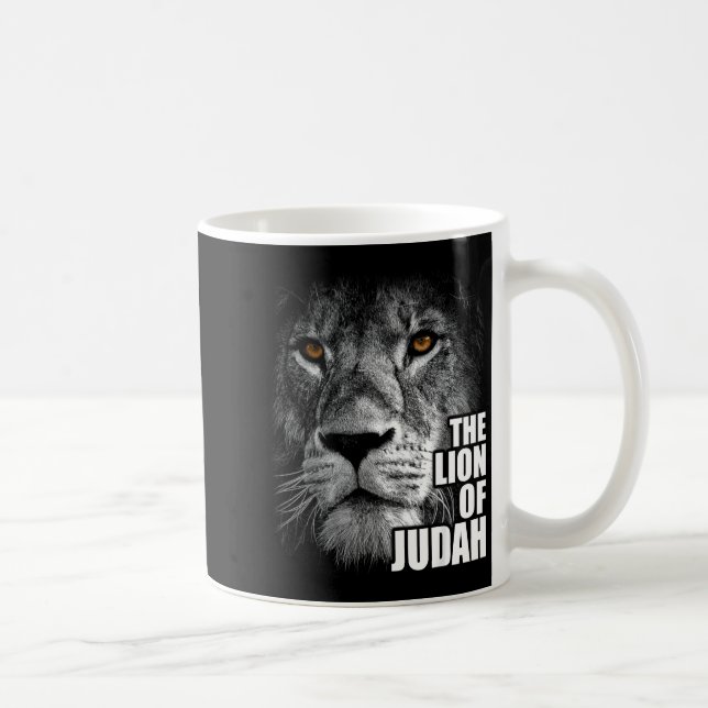 Löwe von Juda Jesus Christlicher Glaube über Angst Kaffeetasse (Rechts)