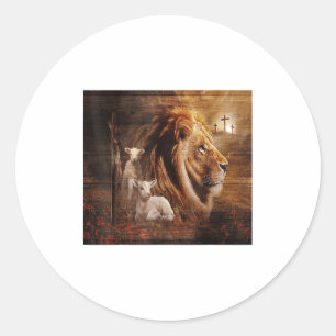 Löwe von Juda Lamm Gott Kreuz Jesus Licht Gott Runder Aufkleber