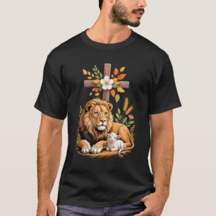 Löwe von Juda Lamm Gottes Christliches Kreuz Glaub T-Shirt