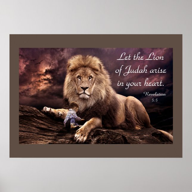Löwe von Juda Offenbarung 5:5 Poster (Vorne)