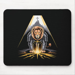 Löwe von Juda Schwert und Kreuz Christlicher Krieg Mousepad
