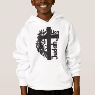 Löwe von Judah Bold Half Löwe Halbkreuz Christlich Hoodie