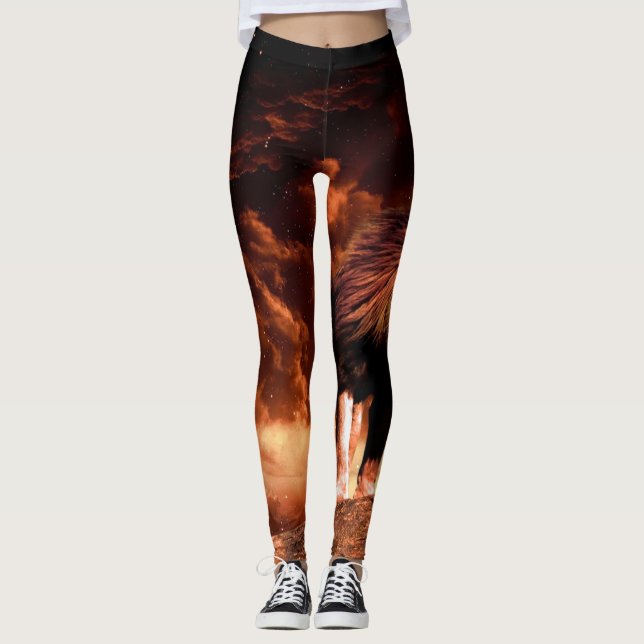 Löwe von Judah - Jah Rasta - Power Yoga Leggings (Vorderseite)