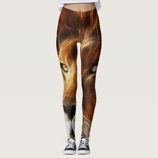 Löwe von Judah - Jah Rasta - Power Yoga Leggings (Vorderseite)