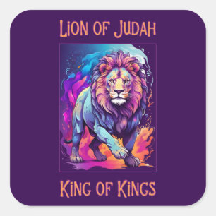 Löwe von Judah Jesus Faith Christliche Kunst Quadratischer Aufkleber