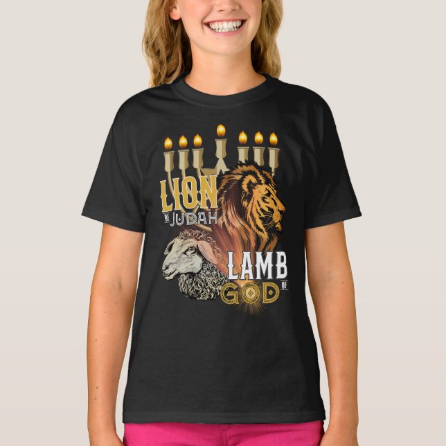 Löwe von Judah Lamb des T - Shirt Gottes Mädchen (Vorderseite)