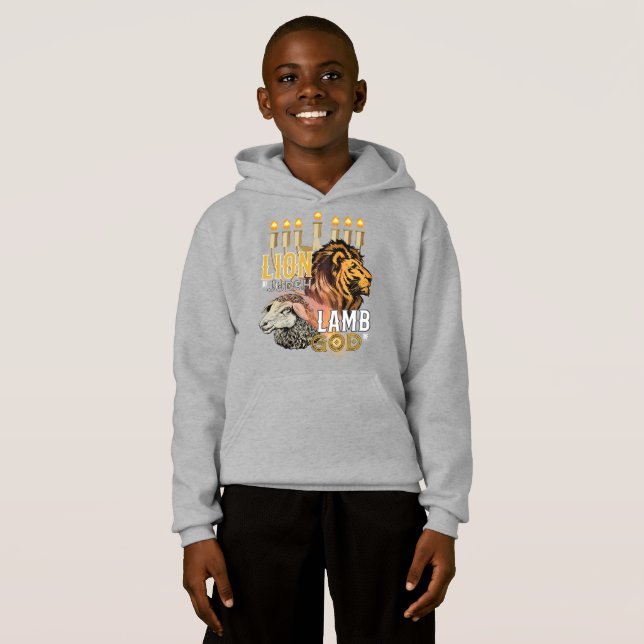 Löwe von Judah Lamm von Gottes Junge Hoodie (Vorne ganz)