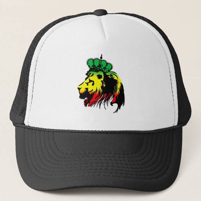 Löwe von Judah Rasta Truckerkappe (Vorderseite)