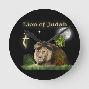 Löwe von Judah Runde Wanduhr