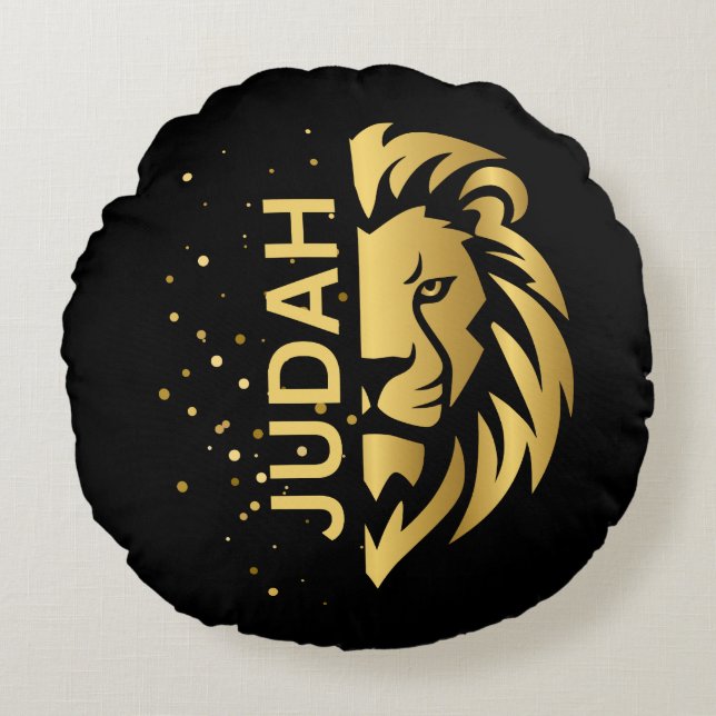 Löwe von Judah Rundes Kissen (Vorderseite)