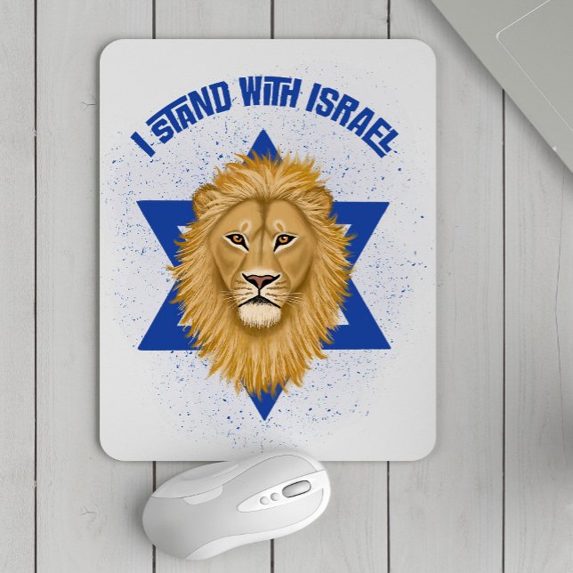 Löwe von Judah Star von David . Stand mit Israel Mousepad (Von Creator hochgeladen)