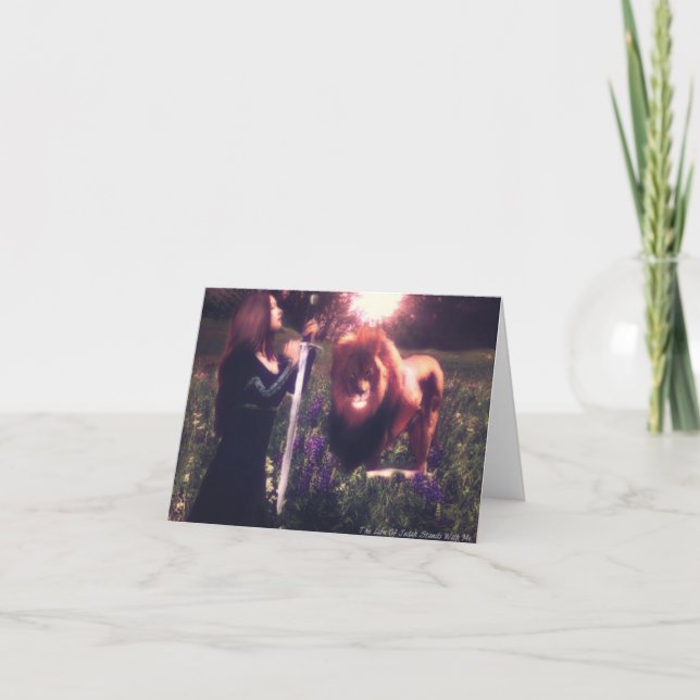 Löwe von Judah steht mit mir Anmerkungs-Karte Karte (Vorderseite)