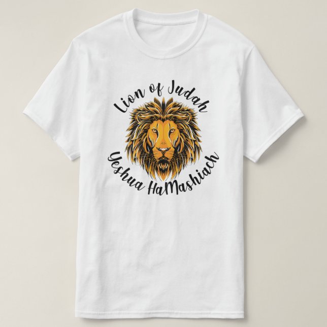 Löwe von Judah Yeshua HaMashiach Savior T-Shirt (Design vorne)