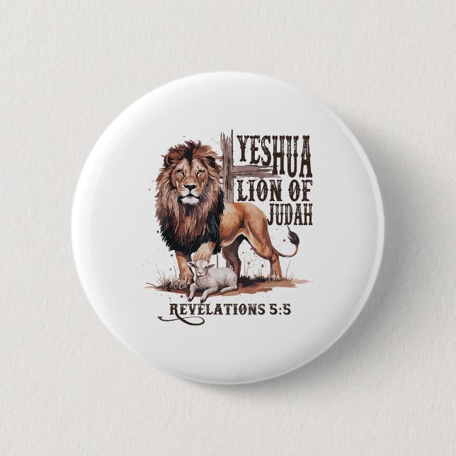 Löwe von Judah Yeshua Jesus Bible Religious Christ Button (Vorderseite)