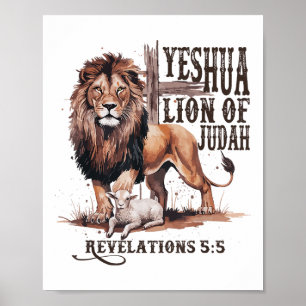 Löwe von Judah Yeshua Jesus Bible Religious Christ Poster