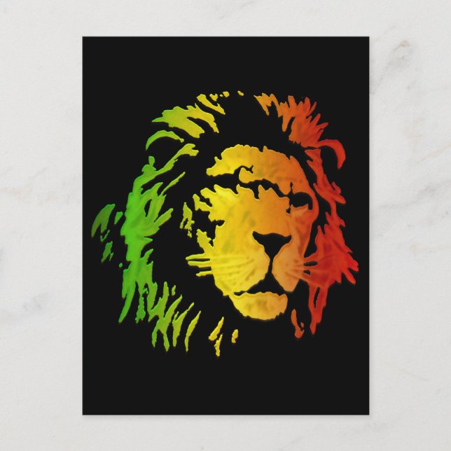 Löwe von Zion Judah Reggae Lion Postkarte (Vorderseite)