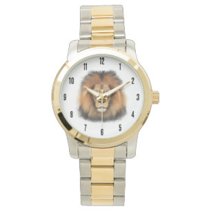 Löwe Wasserfarbe Leo König Safari Tier Dschungel K Armbanduhr