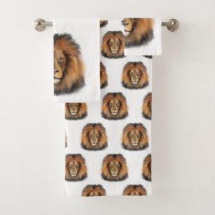 Löwe Wasserfarbe Leo König Safari Tier Dschungel K Badhandtuch Set