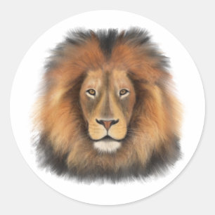 Löwe Wasserfarbe Leo König Safari Tier Dschungel K Runder Aufkleber