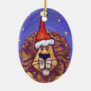 Löwe-Weihnachten Keramikornament