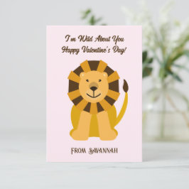 Löwe Wild auf Dich Valentinstag Kinder Mitteilungskarte