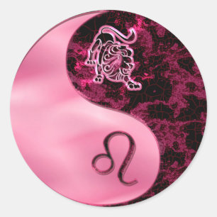 Löwe Yin Yang Runder Aufkleber