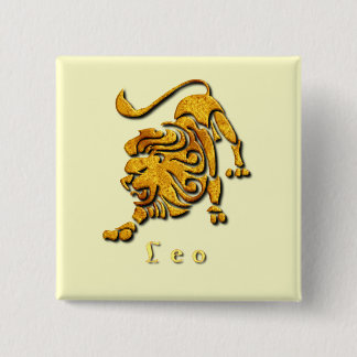 Löwe-Zeichen-Quadrat-Button Button