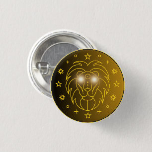Löwe-Zodiac-Emblem Minimales Himmelsymbol Button