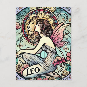 Löwe Zodiac Feen Astrologie Zeichen Feen Postkarte